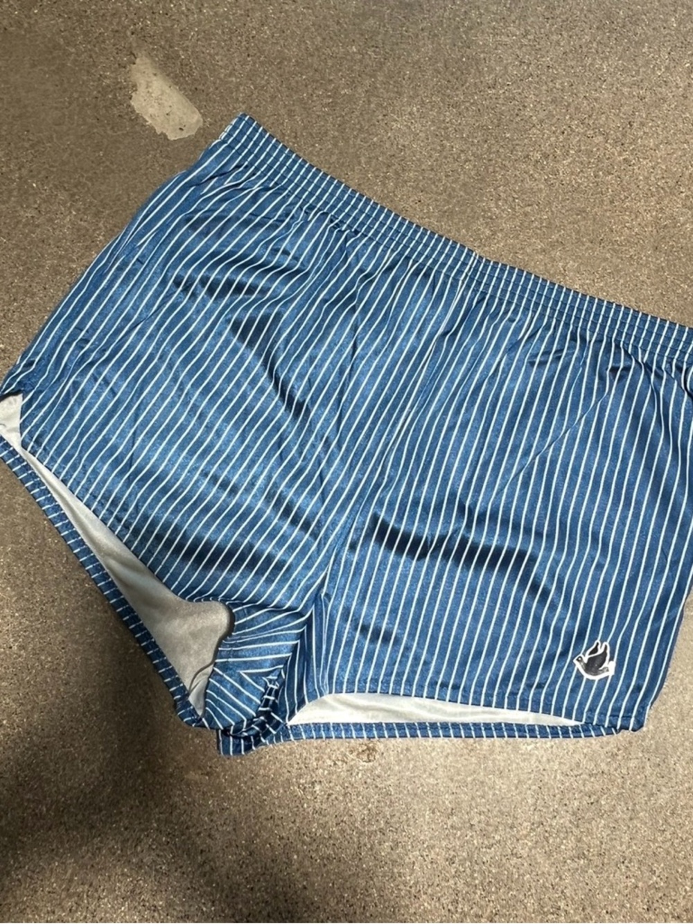 Vintage 1970s Blue Pinstripe Shorts dove shorts